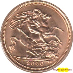 (image for) 2000 QE II Gold 1/2 Sovereign